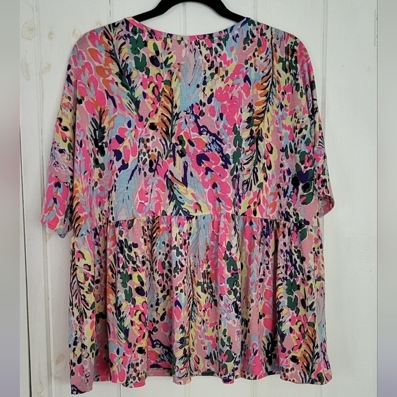 BOMBOM Floral Peplum Babydoll Oversized Top Size XL - Picture 5 of 8
